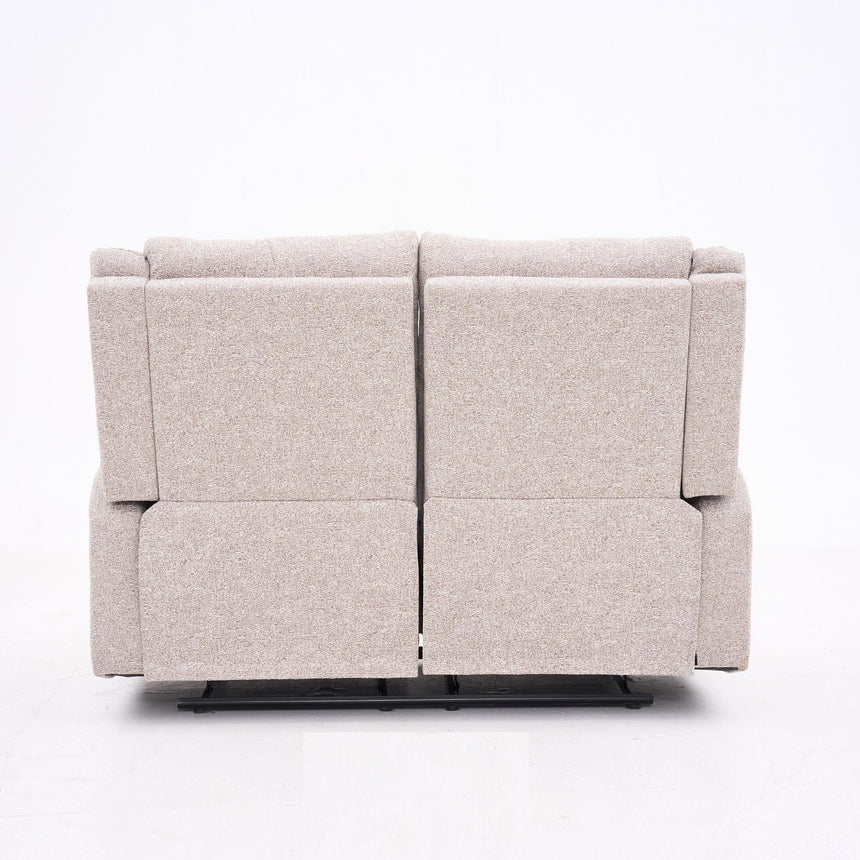Ellison Cream Fabric 2 Seater Manual Recliner Sofa-6
