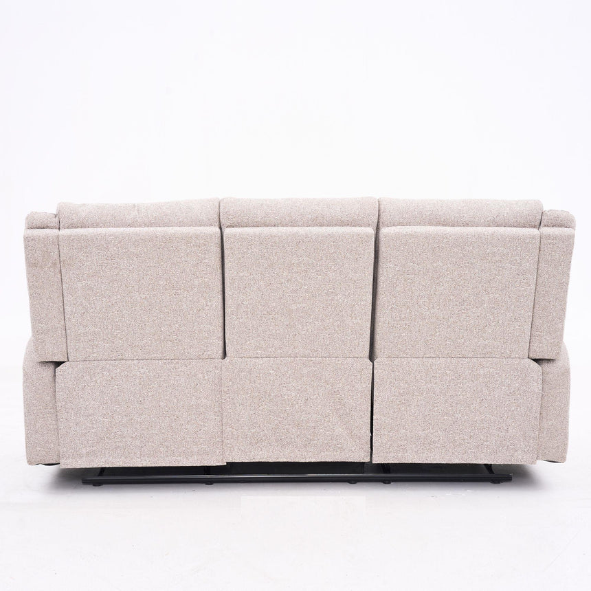 Ellison Cream Fabric 3 Seater Manual Recliner Sofa-5