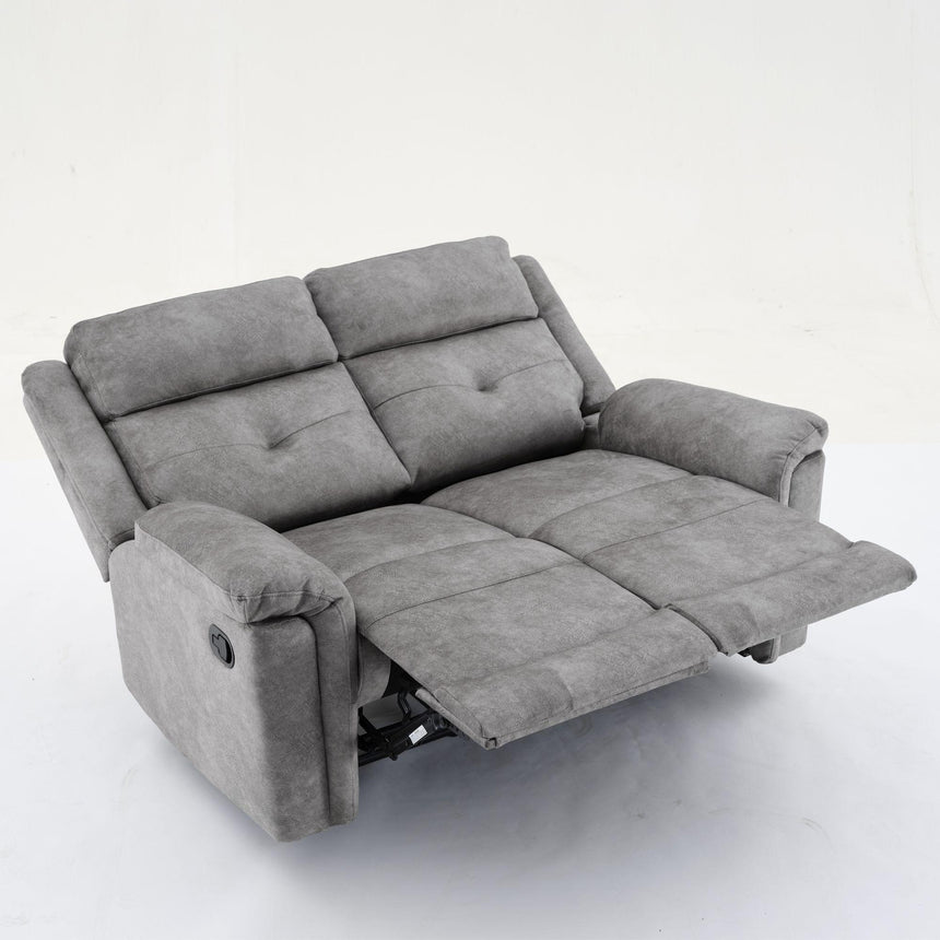 Sydney Grey Fabric 2 Seater Manual Recliner Sofa-2