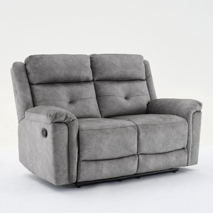 Sydney Grey Fabric 2 Seater Manual Recliner Sofa-4