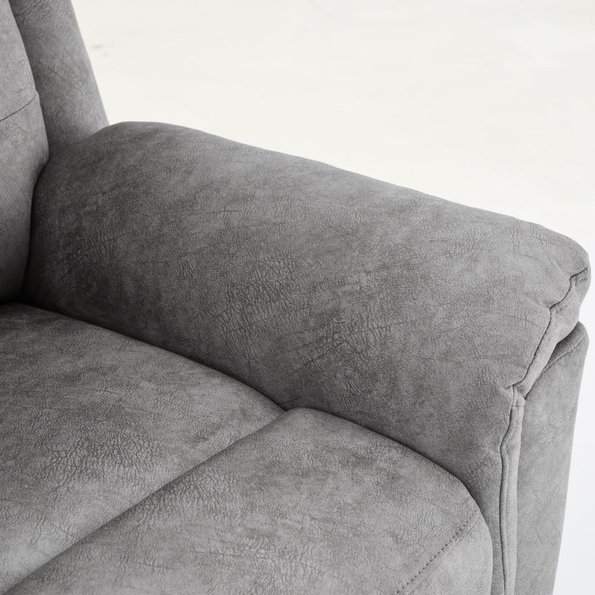 Sydney Grey Fabric 2 Seater Manual Recliner Sofa-5