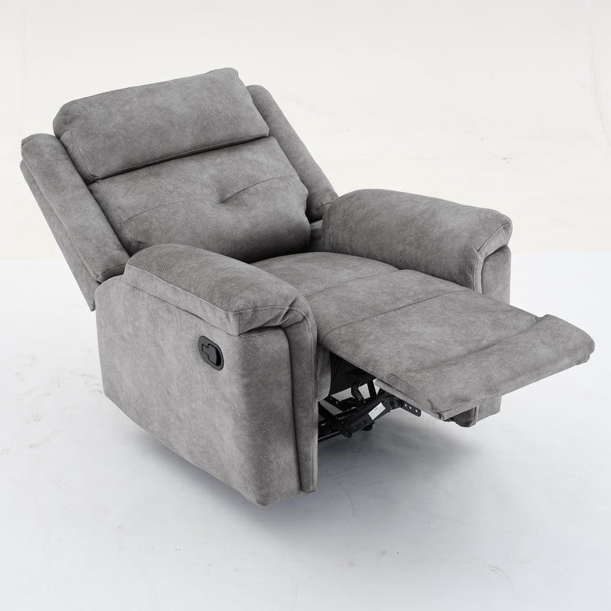 Sydney Grey Fabric Manual Recliner Armchair-2