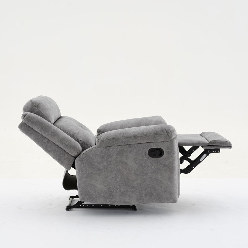 Sydney Grey Fabric Manual Recliner Armchair-3