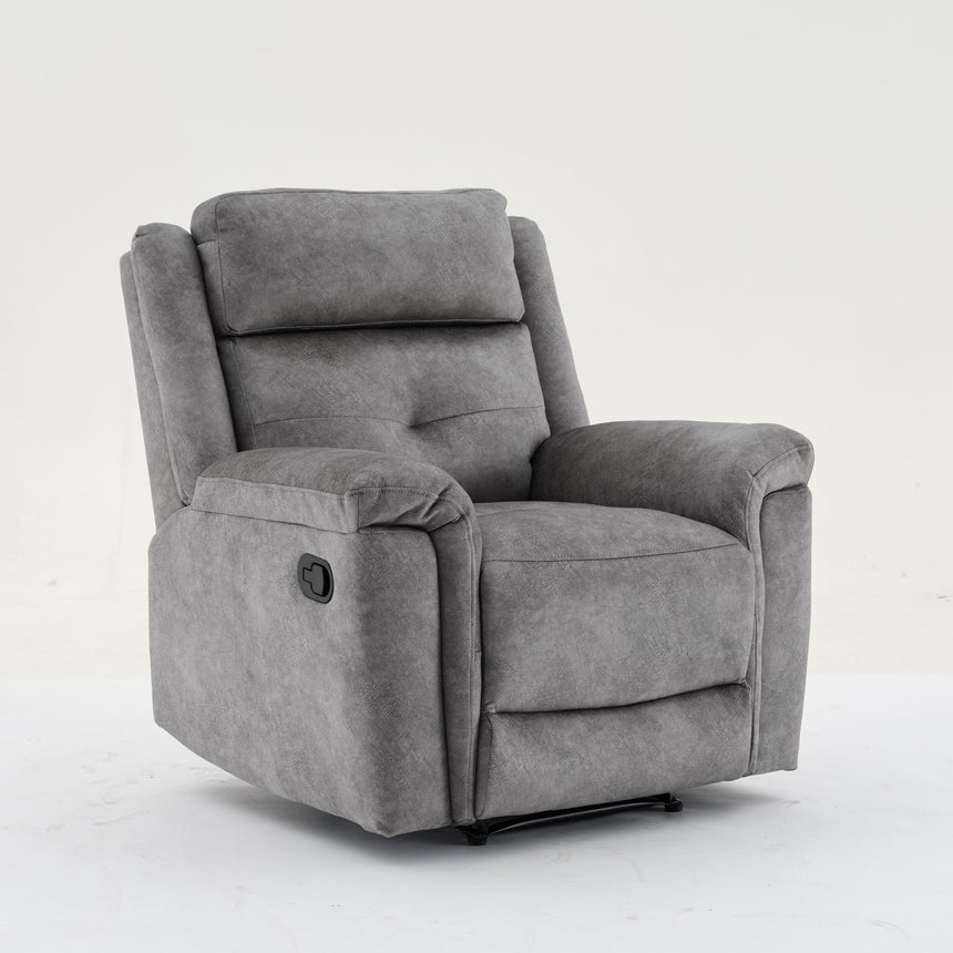 Sydney Grey Fabric Manual Recliner Armchair-5