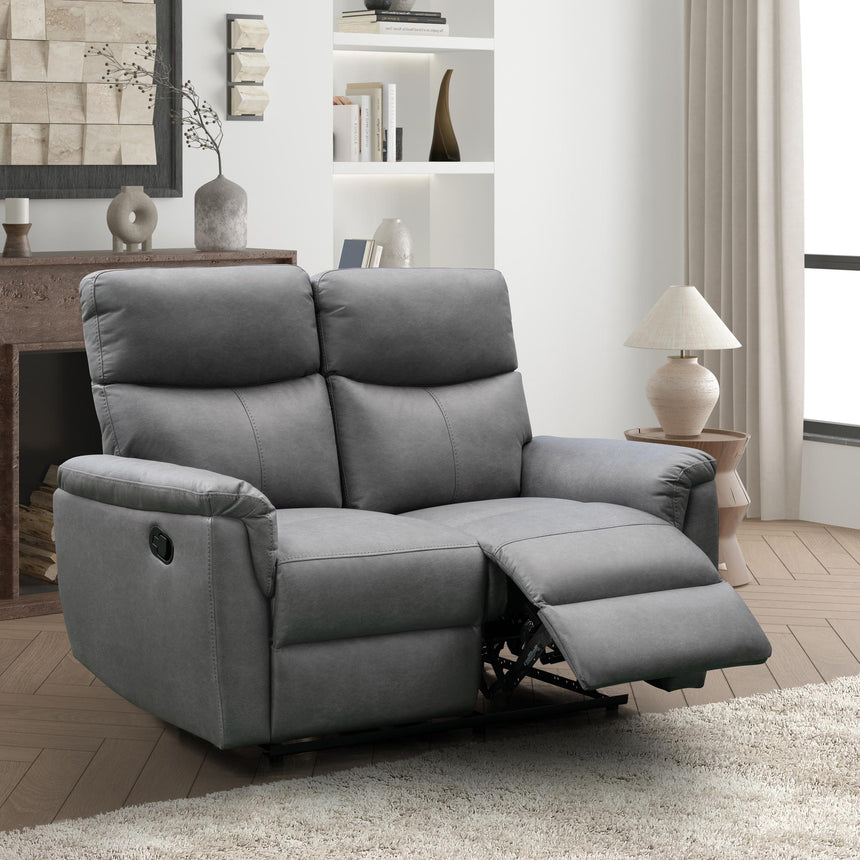 Isabela Grey Endurance Fabric 2 Seater Manual Recliner Sofa-2