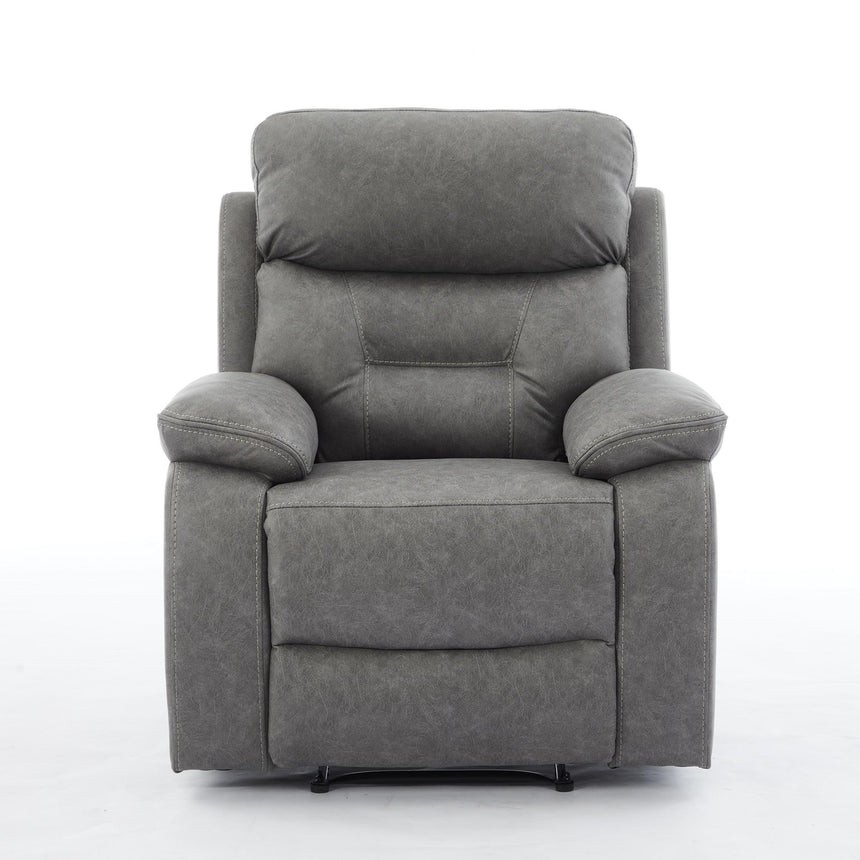 Hayley Grey Fabric 3+2+1 Seater Manual Recliner Sofa Set-6