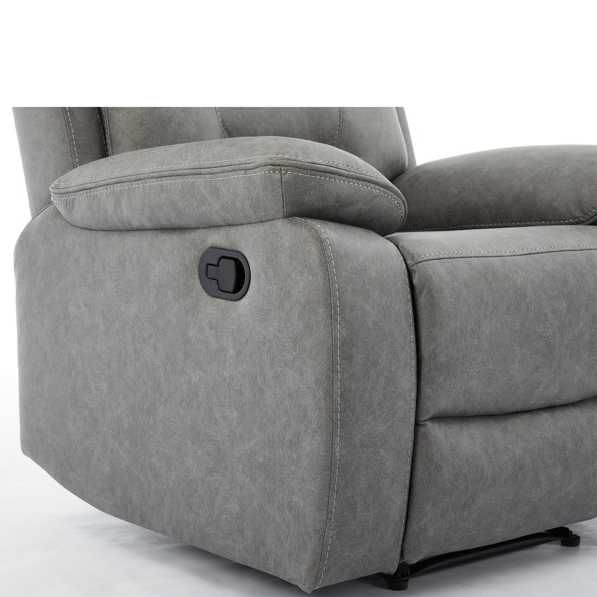 Hayley Grey Fabric 3+2+1 Seater Manual Recliner Sofa Set-8