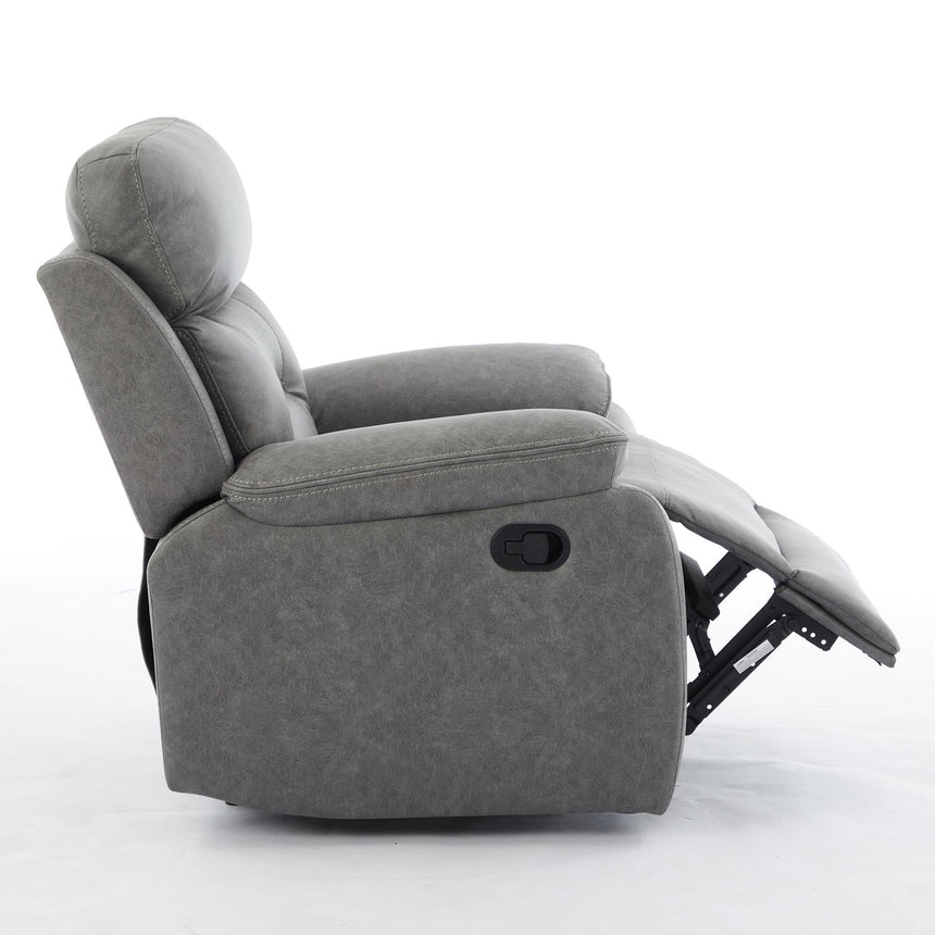 Hayley Grey Fabric Manual Recliner Armchair-6