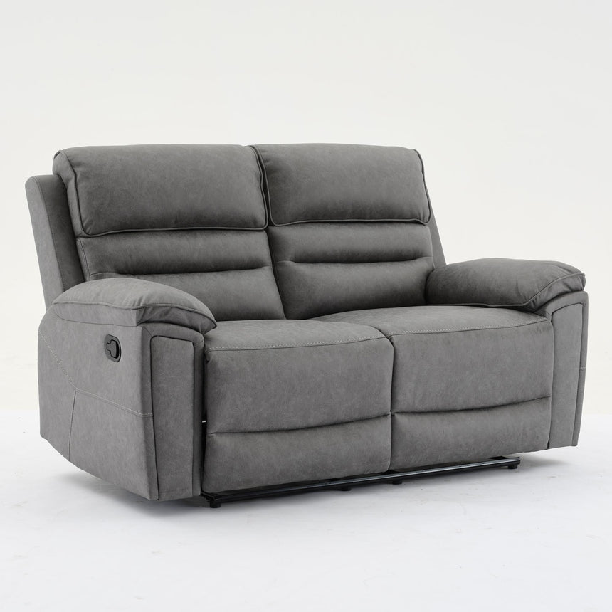 Helena Grey Endurance Fabric 3+2+1 Seater Manual Recliner Sofa Set-4