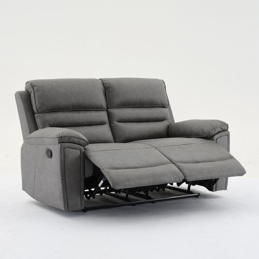 Helena Grey Endurance Fabric 3+2+1 Seater Manual Recliner Sofa Set-5