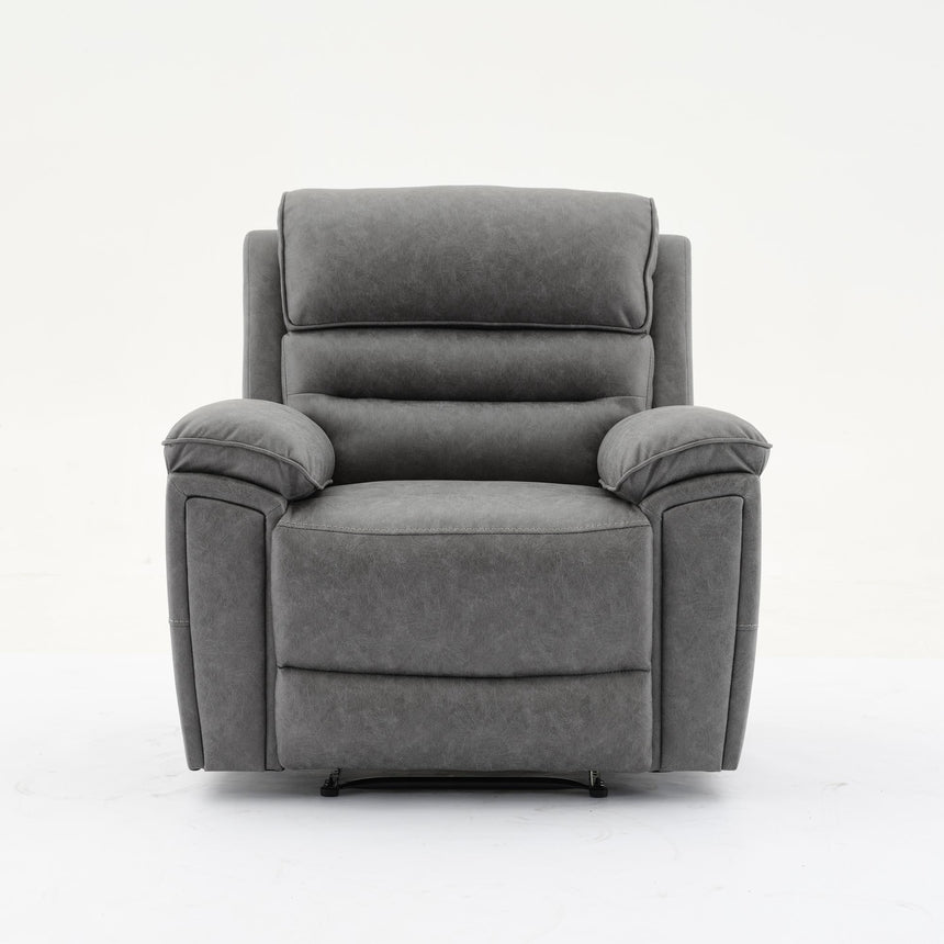 Helena Grey Endurance Fabric 3+2+1 Seater Manual Recliner Sofa Set-6