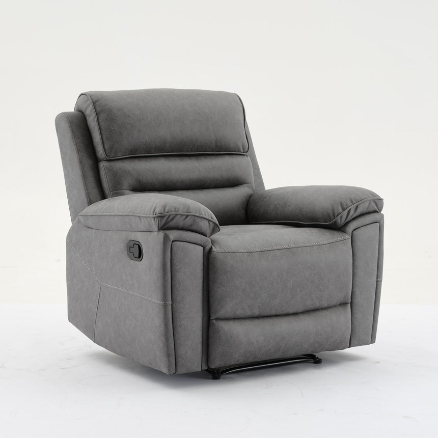 Helena Grey Endurance Fabric Manual Recliner Armchair-4