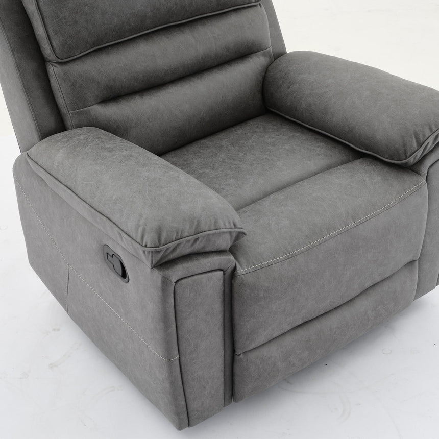 Helena Grey Endurance Fabric Manual Recliner Armchair-8