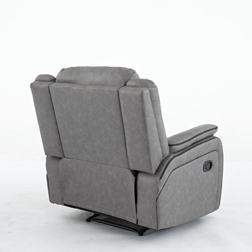 Harlee Grey Endurance Fabric Manual Recliner Armchair-6