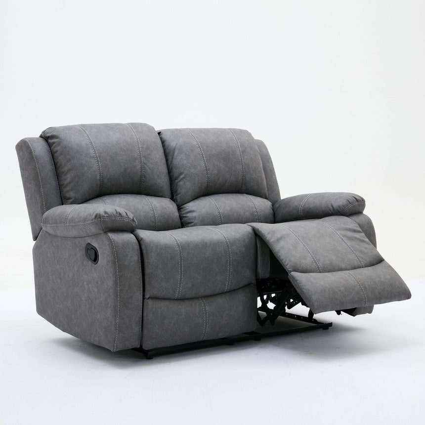 Zaria Grey Endurance Fabric 3+2 Seater Manual Recliner Sofa Set-5