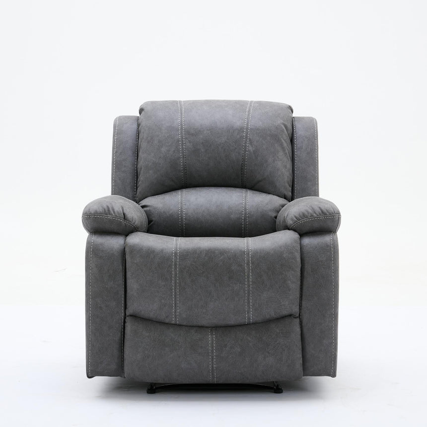 Zaria Grey Endurance Fabric 3+2+1 Seater Manual Recliner Sofa Set-6