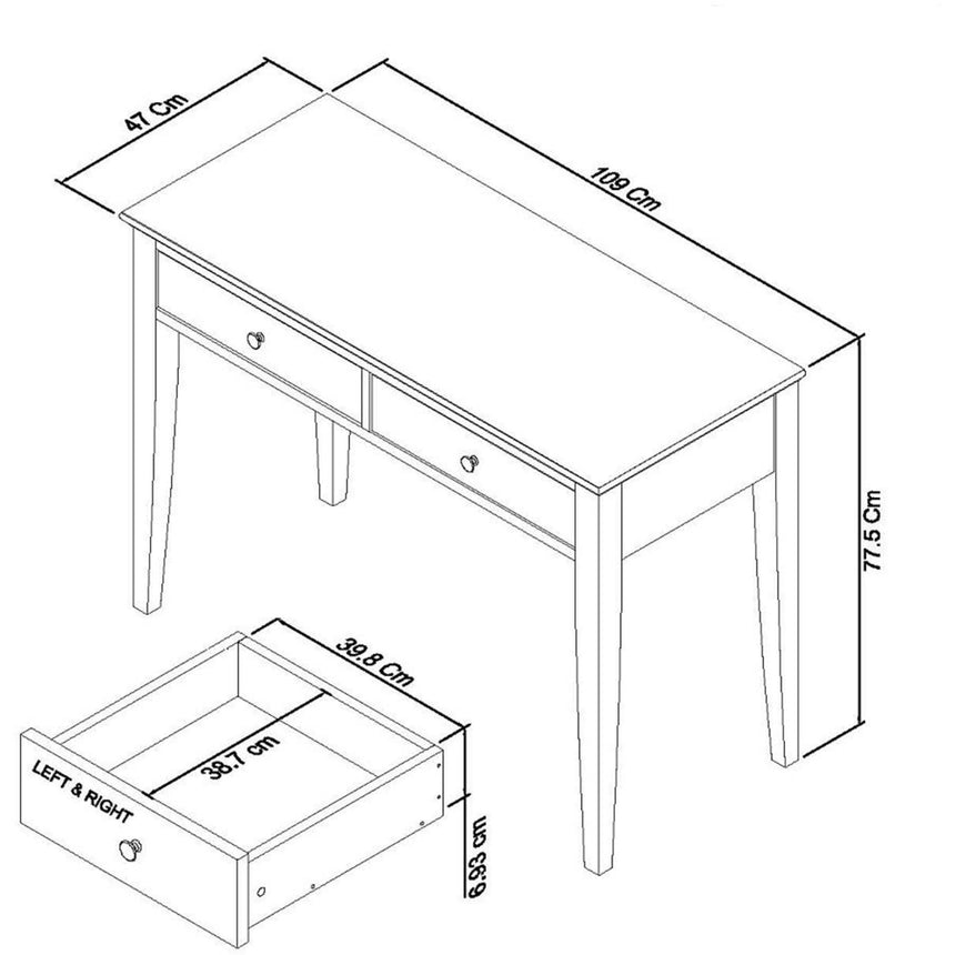 Bentley Designs Ashby Soft Grey Dressing Table with Drawer-4