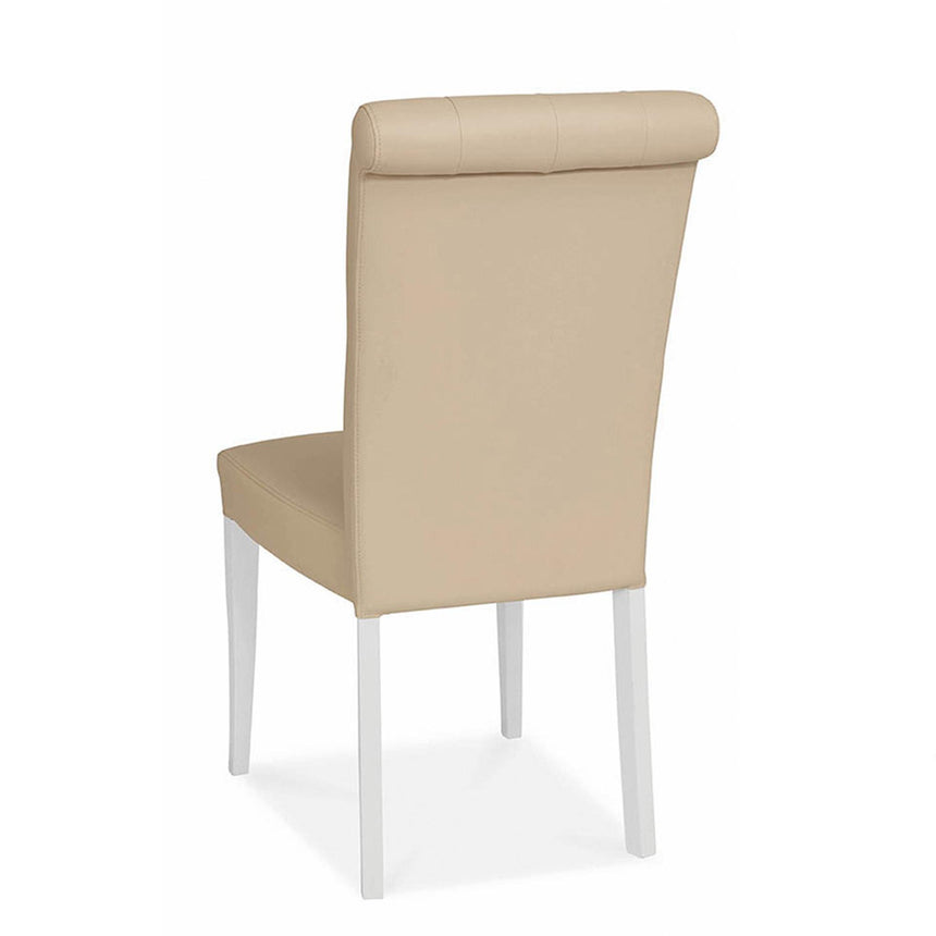 2 x Bentley Designs Hampstead Two Tone Ivory Bonded Leather Upholstered Dining Chair-3