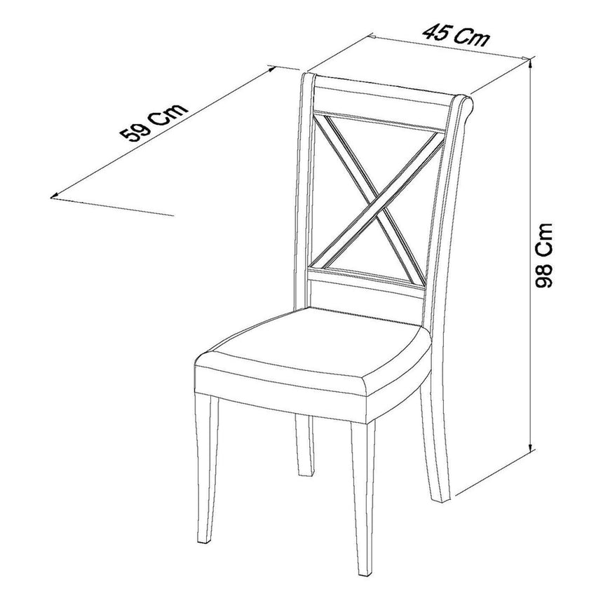 2 x Bentley Designs Hampstead Two Tone Ivory Bonded Leather X Back Dining Chair-5