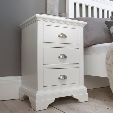 Bentley Designs Hampstead White 3 Drawer Bedside Cabinet-2