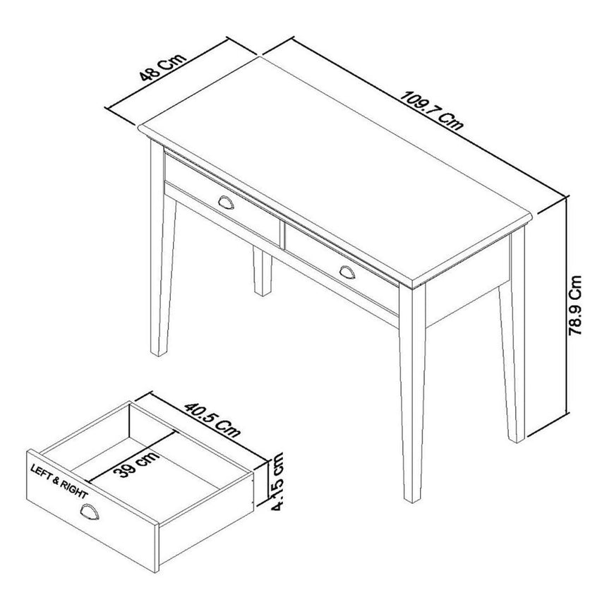 Bentley Designs Hampstead White Dressing Table-3