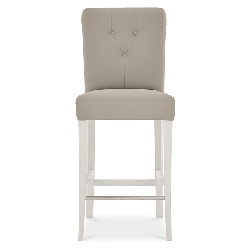 2 x Bentley Designs Montreux Soft Grey Upholstered Bar Stool - Grey Bonded Leather-2