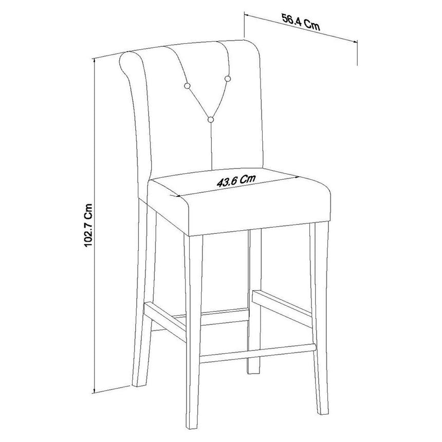 2 x Bentley Designs Montreux Soft Grey Upholstered Bar Stool - Grey Bonded Leather-5