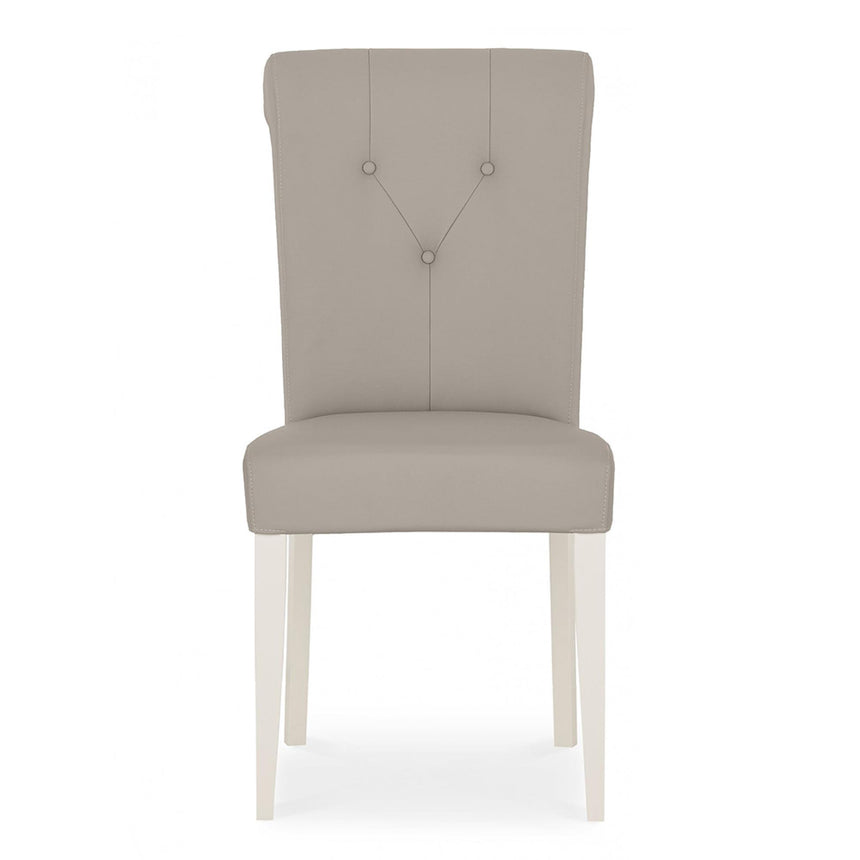 2 x Bentley Designs Montreux Soft Grey Upholstered Dining Chair - Grey Bonded Leather-2