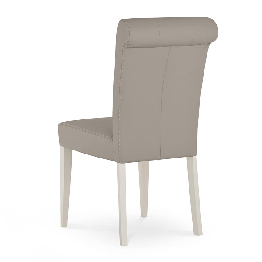2 x Bentley Designs Montreux Soft Grey Upholstered Dining Chair - Grey Bonded Leather-4
