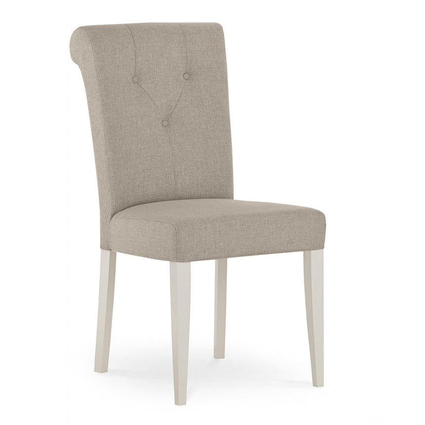2 x Bentley Designs Montreux Soft Grey Upholstered Dining Chair - Pebble Grey Fabric-3