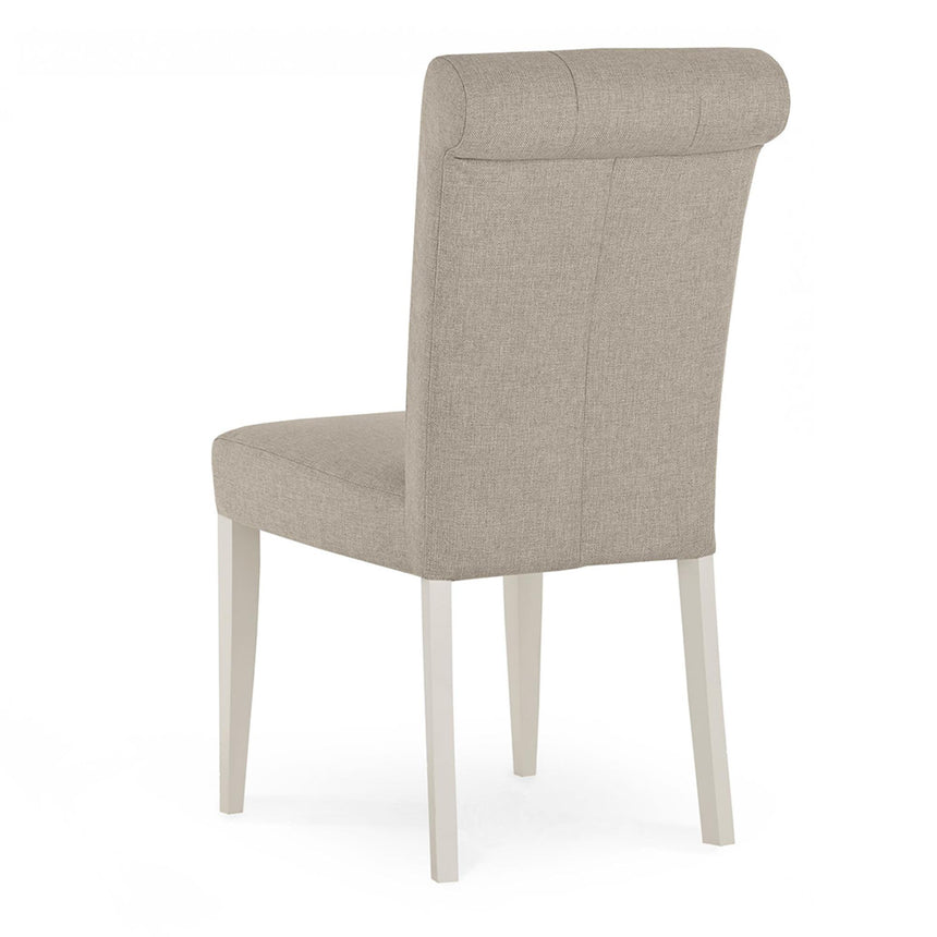 2 x Bentley Designs Montreux Soft Grey Upholstered Dining Chair - Pebble Grey Fabric-4