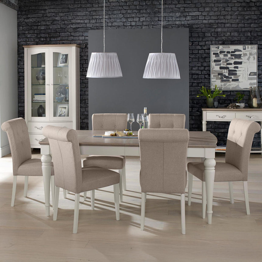 2 x Bentley Designs Montreux Soft Grey Upholstered Dining Chair - Pebble Grey Fabric-5