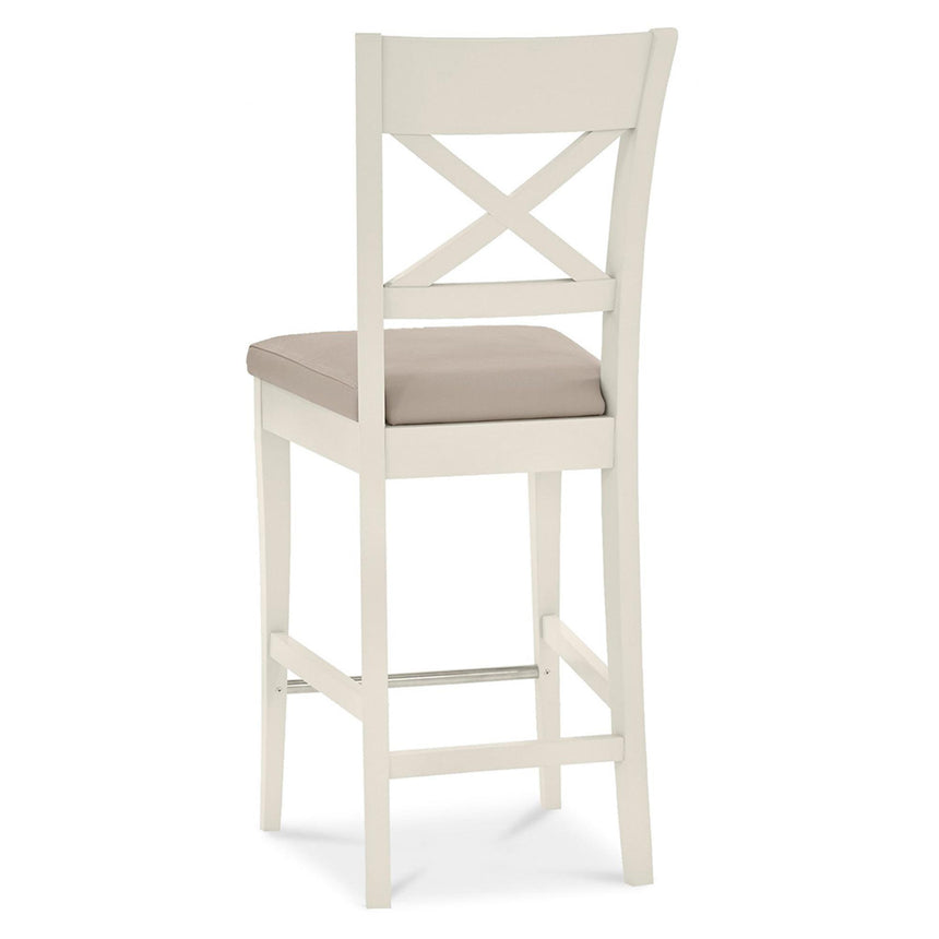 2 x Bentley Designs Montreux Soft Grey X Back Bar Stool - Grey Bonded Leather-3