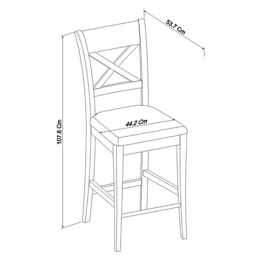 2 x Bentley Designs Montreux Soft Grey X Back Bar Stool - Grey Bonded Leather-5