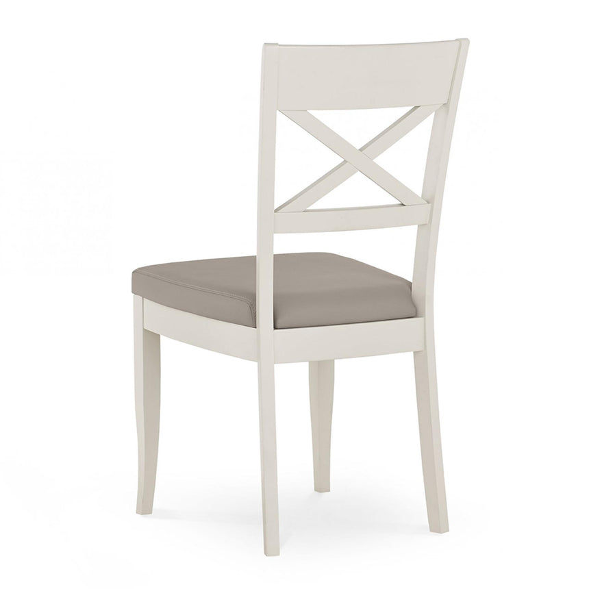 2 x Bentley Designs Montreux Soft Grey X Back Dining Chair - Grey Bonded Leather-4
