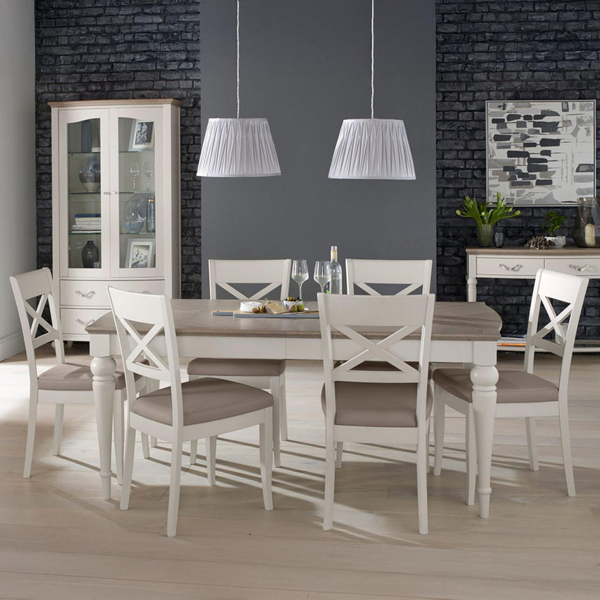 2 x Bentley Designs Montreux Soft Grey X Back Dining Chair - Grey Bonded Leather-5