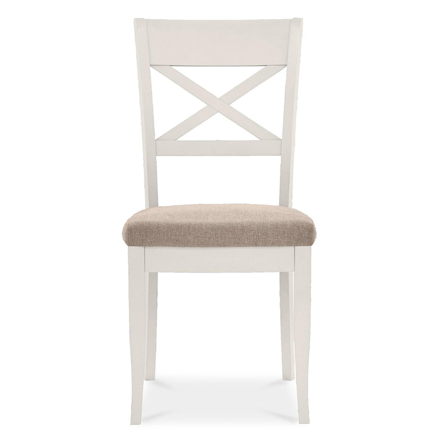 2 x Bentley Designs Montreux Soft Grey X Back Dining Chair - Pebble Grey Fabric-2