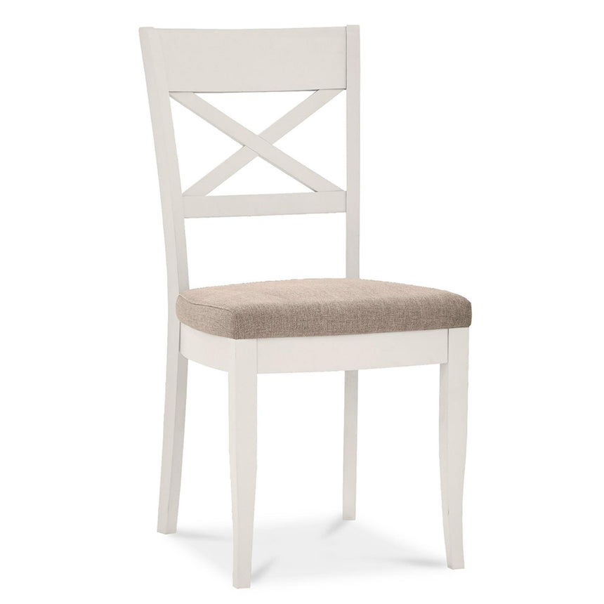 2 x Bentley Designs Montreux Soft Grey X Back Dining Chair - Pebble Grey Fabric-3