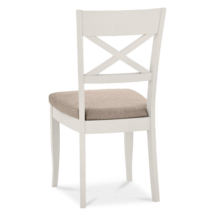 2 x Bentley Designs Montreux Soft Grey X Back Dining Chair - Pebble Grey Fabric-4