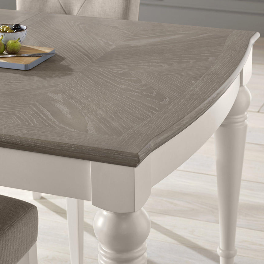 Bentley Designs Montreux Grey Washed Oak and Soft Grey 4 Seater Extending Dining Table-6