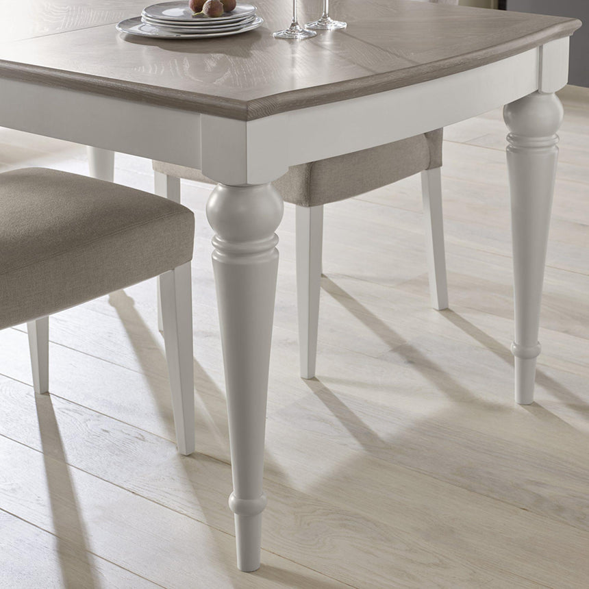 Bentley Designs Montreux Grey Washed Oak and Soft Grey 4 Seater Extending Dining Table-7