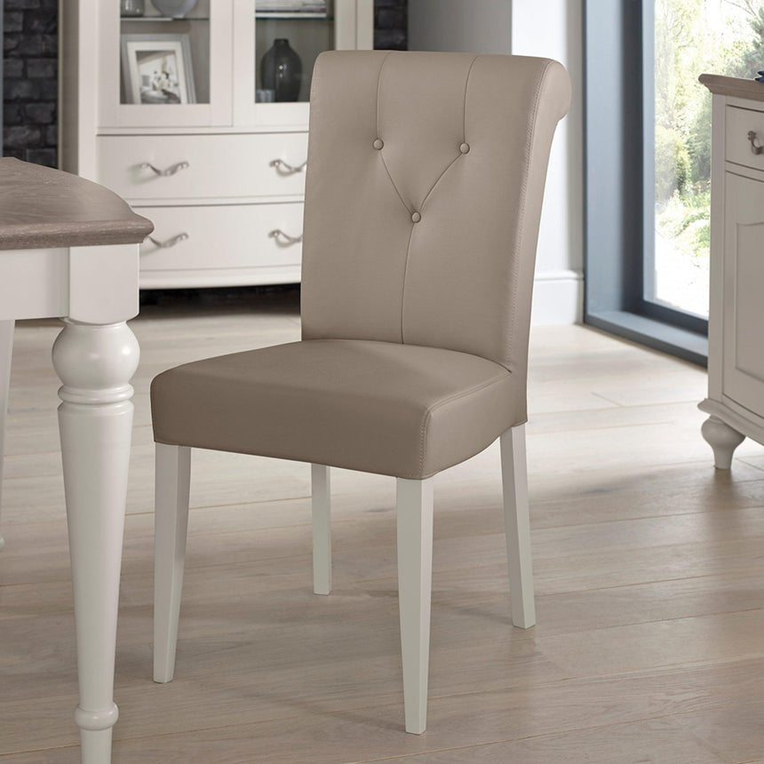 Bentley Designs Montreux Grey Washed Oak and Soft Grey 4 to 6 Seater Extending Dining Table with 4 Upholstered Grey Bonded Leather Chairs-7