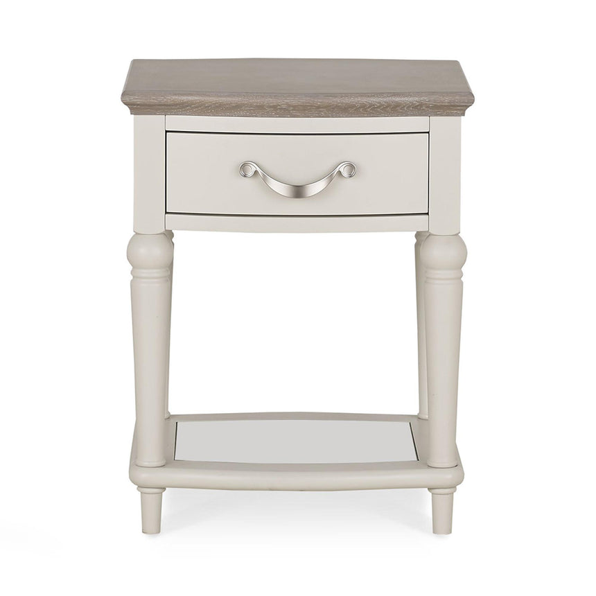 Bentley Designs Montreux Grey Washed Oak and Soft Grey Lamp Table with Drawer-3