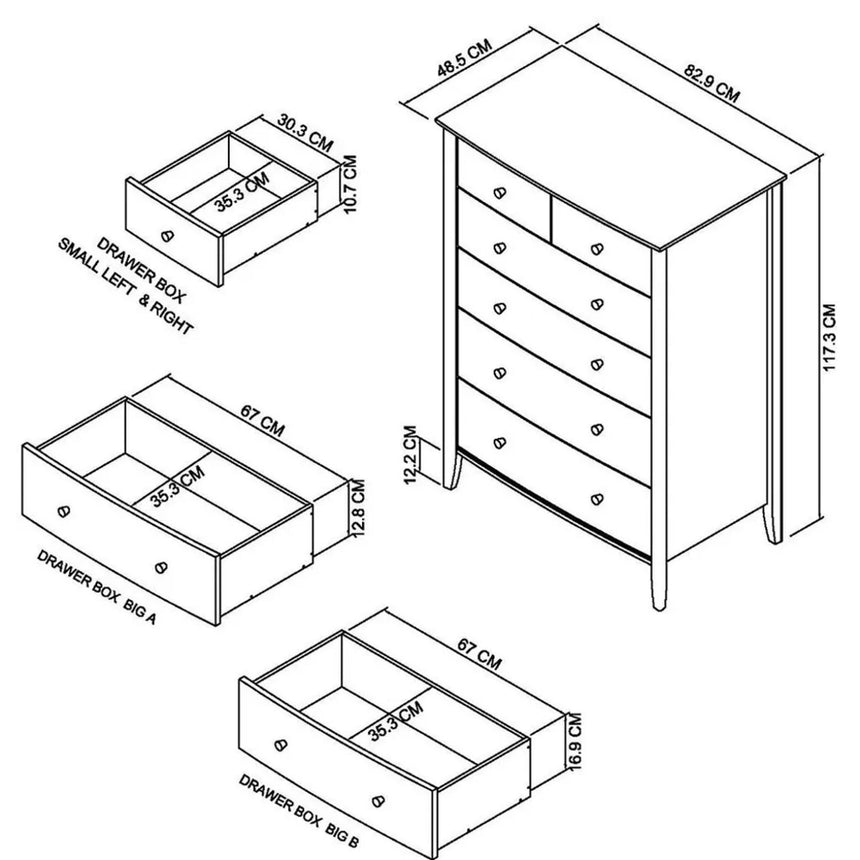 Bentley Designs Whitby Scandi Oak and Soft Grey 2+4 Drawer Chest-4