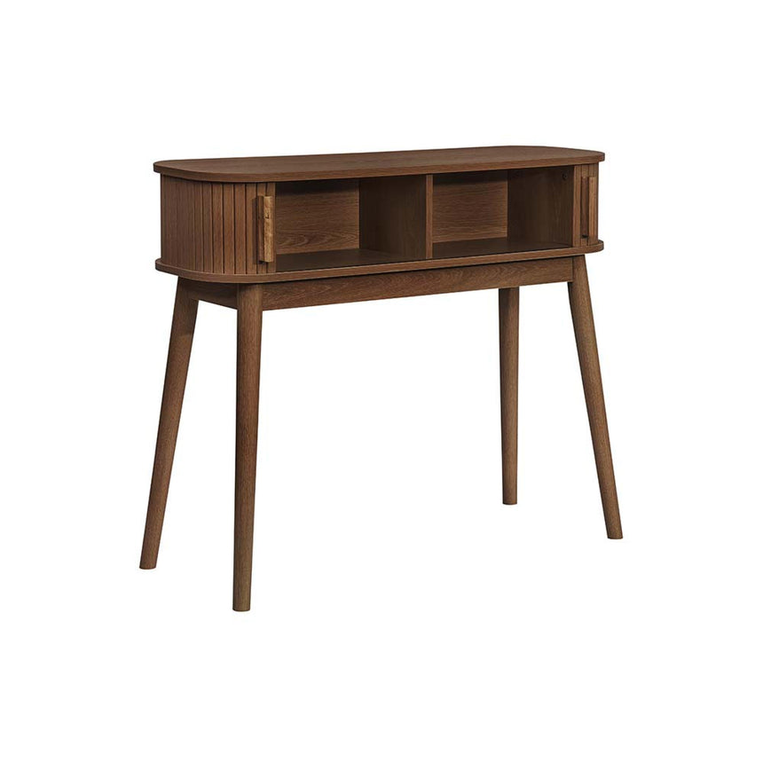 Axel Walnut Fluted Curved Console Table-4