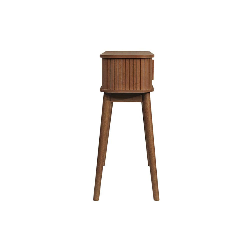 Axel Walnut Fluted Curved Console Table-5