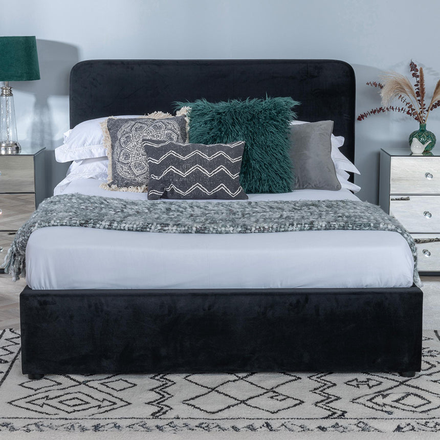 Ashby Black Fabric Ottoman Storage Bed-2