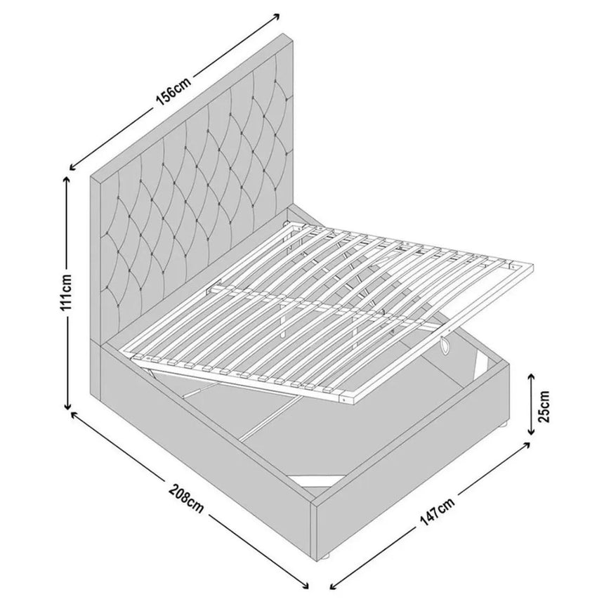 Sandra Oatmeal Fabric Ottoman Storage Bed-8