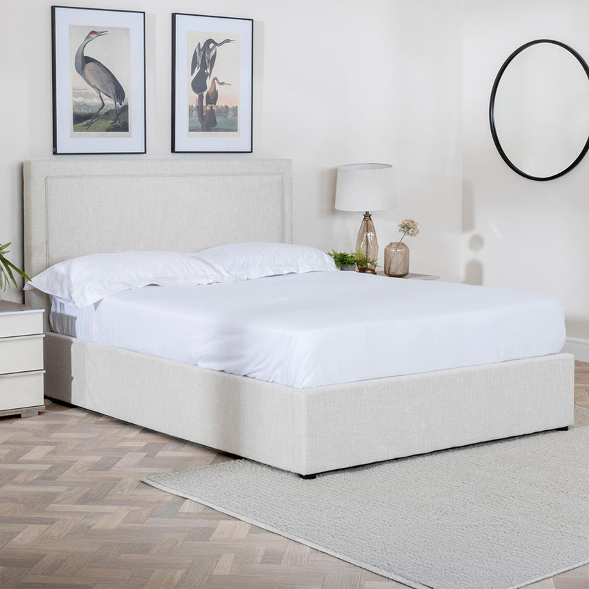 Sutton Natural Fabric Ottoman Storage Bed-5