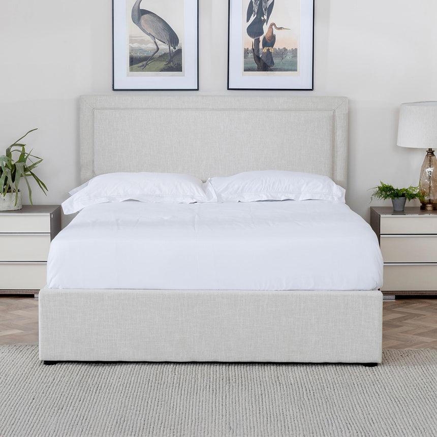 Sutton Natural Fabric Ottoman Storage Bed-6